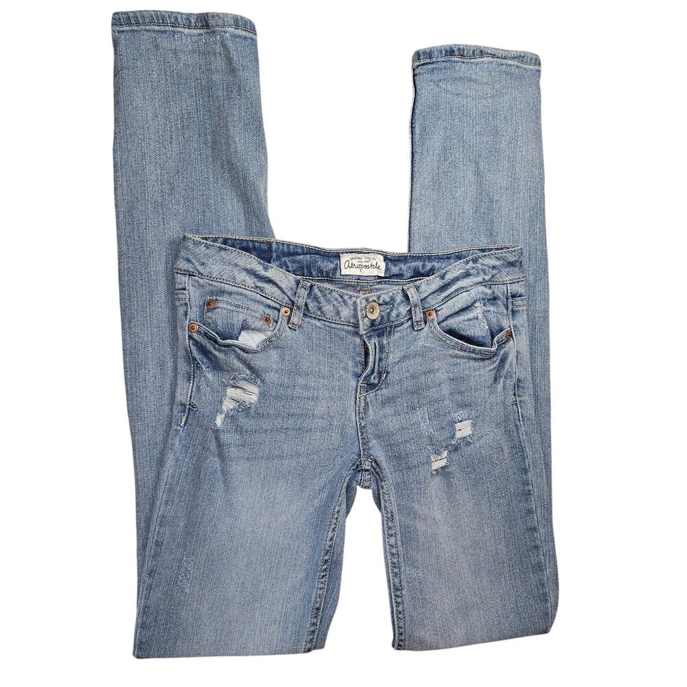 Y2k Low Rise Aeropostale Bayla Skinny Size 1/2 Long Denim Jeans